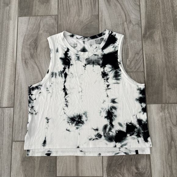 Lululemon Train to Be Tank Shibori Black Coal Tie Dye Seamless Sz 8 Pullover - Picture 1 of 9
